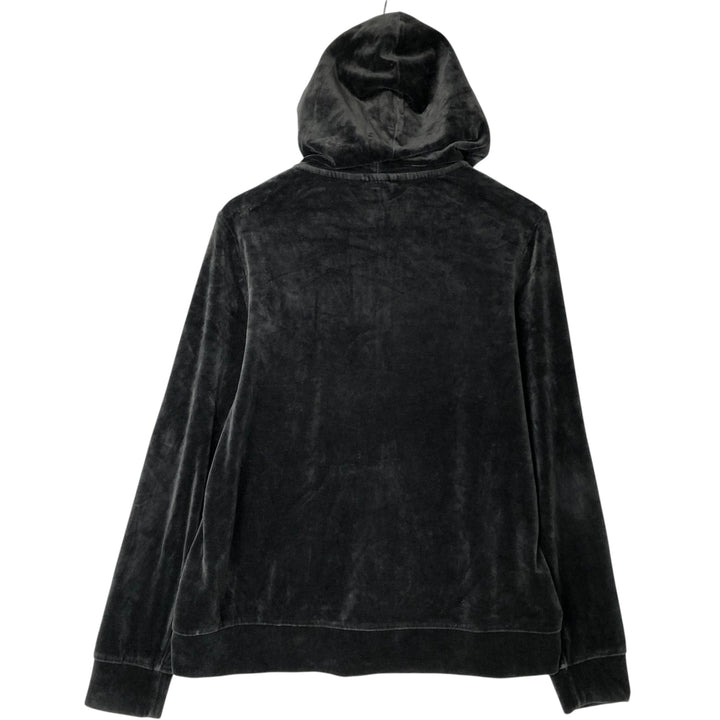 PUMA Hooded Velour Jersey Track Jacket Women's XL cotton black type Vintage Second Hand