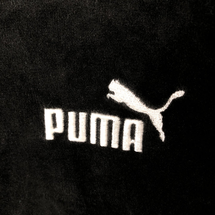 PUMA Hooded Velour Jersey Track Jacket Women's XL cotton black type Vintage Second Hand
