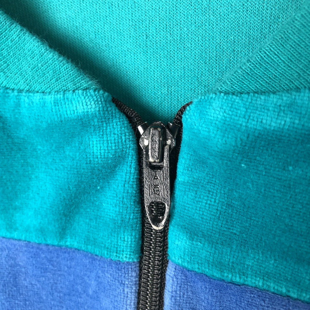 Vintage 80'S Jantzen pile jersey track jacket, made in the USA, size L for men unclear Emerald green Vintage Second Hand