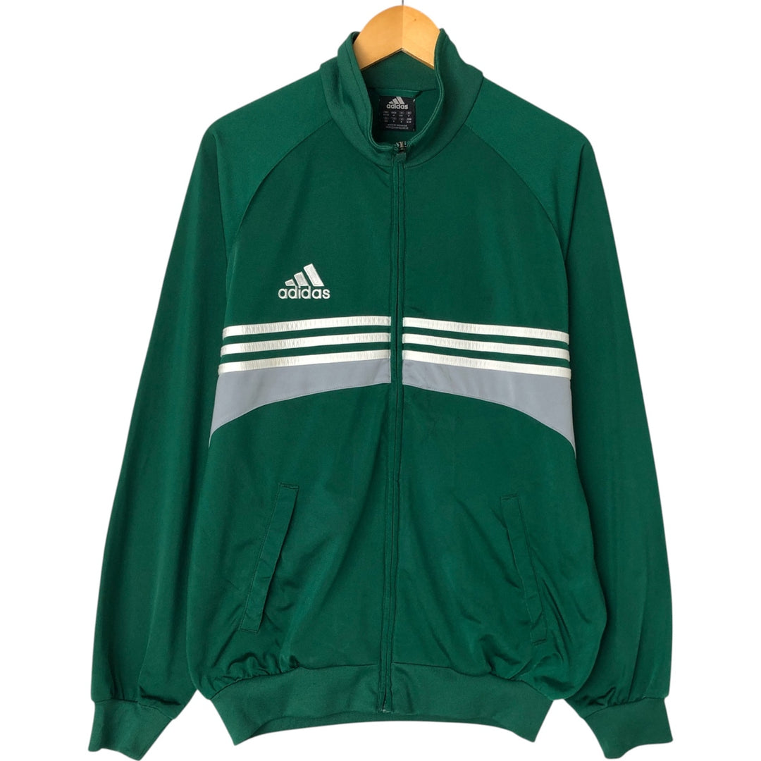 00'S adidas jersey hoodie track jacket men's size M polyester Green type dark green Vintage Second Hand