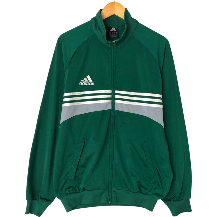 00'S adidas jersey hoodie track jacket men's size M polyester Green type dark green Vintage Second Hand