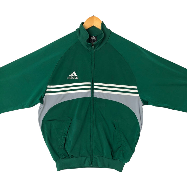 00'S adidas jersey hoodie track jacket men's size M polyester Green type dark green Vintage Second Hand