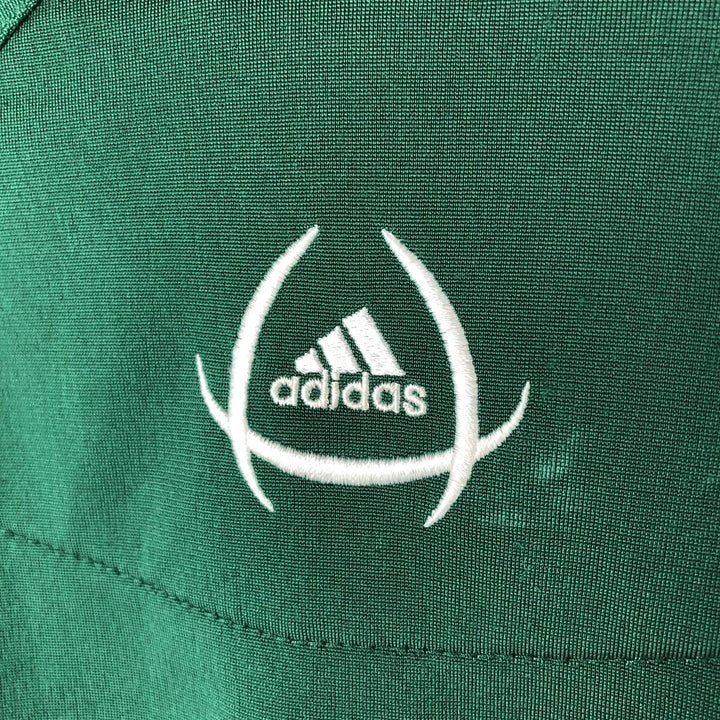 00'S adidas jersey hoodie track jacket men's size M polyester Green type dark green Vintage Second Hand