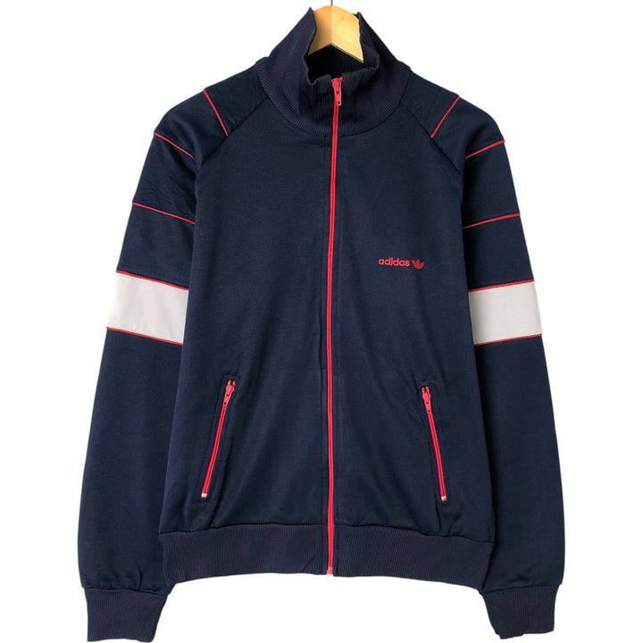 80'S Adidas adidas jersey hoodie track jacket men's size L vintage unknown navy blue type Vintage Second Hand