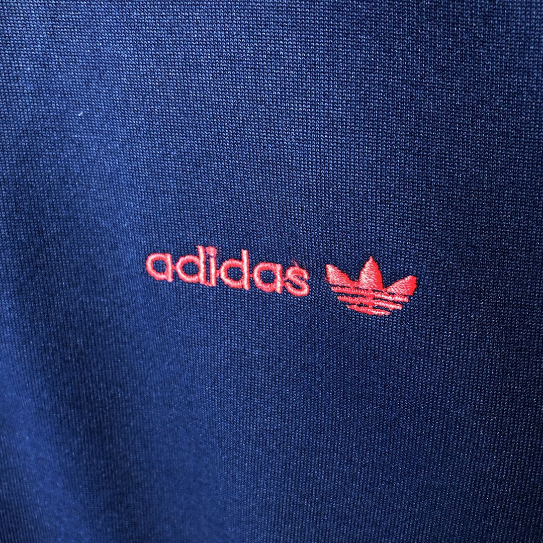 80'S Adidas adidas jersey hoodie track jacket men's size L vintage unknown navy blue type Vintage Second Hand