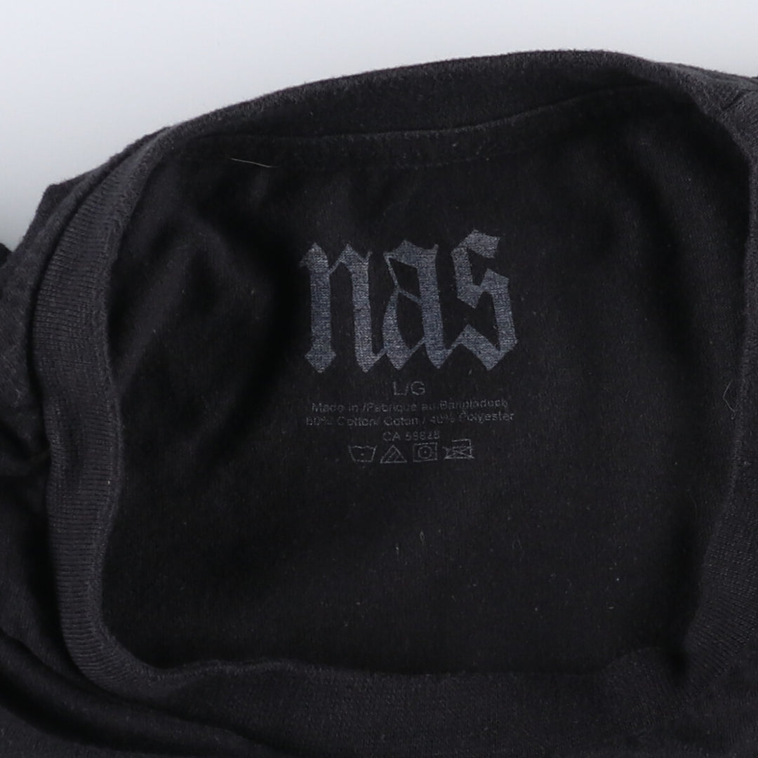 Nas Print Rap T-Shirt Rap T Men's Size L cotton black type Vintage Second Hand