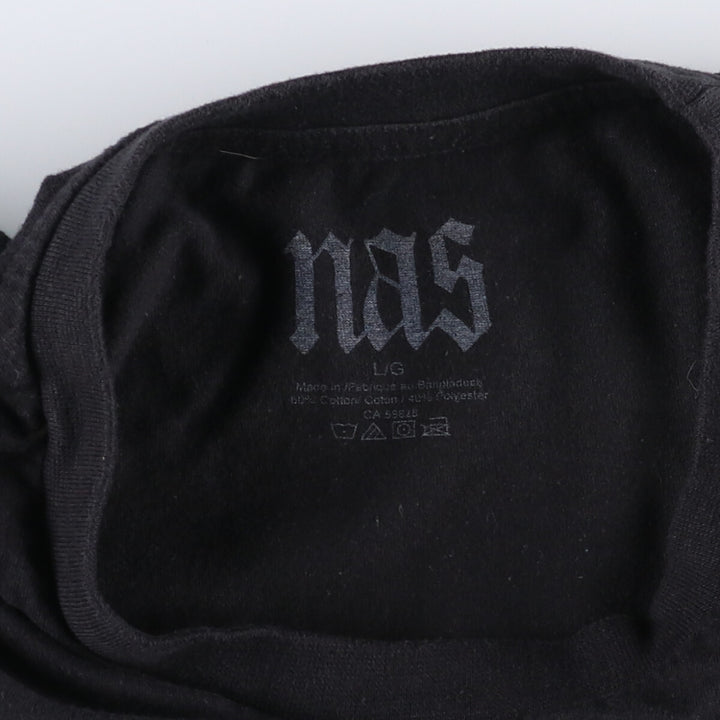 Nas Print Rap T-Shirt Rap T Men's Size L cotton black type Vintage Second Hand