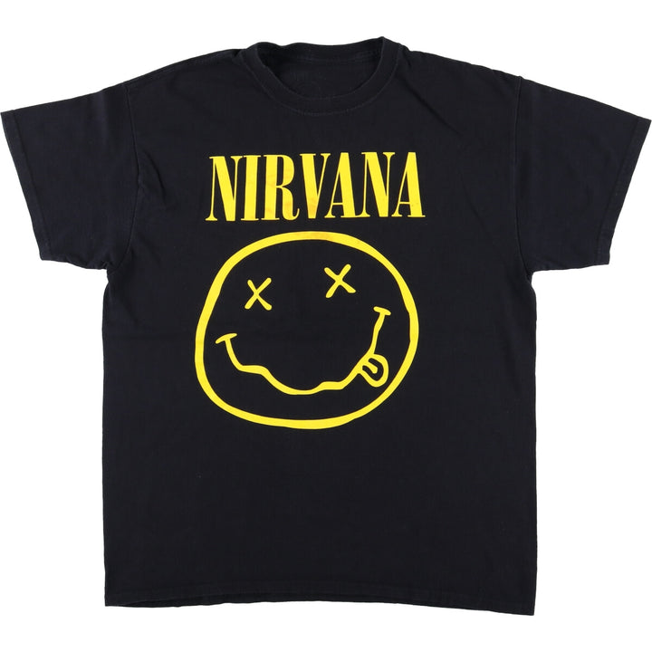 NIRVANA Nirvana Band T-shirt, Band T, Men's L size unclear black type Vintage Second Hand