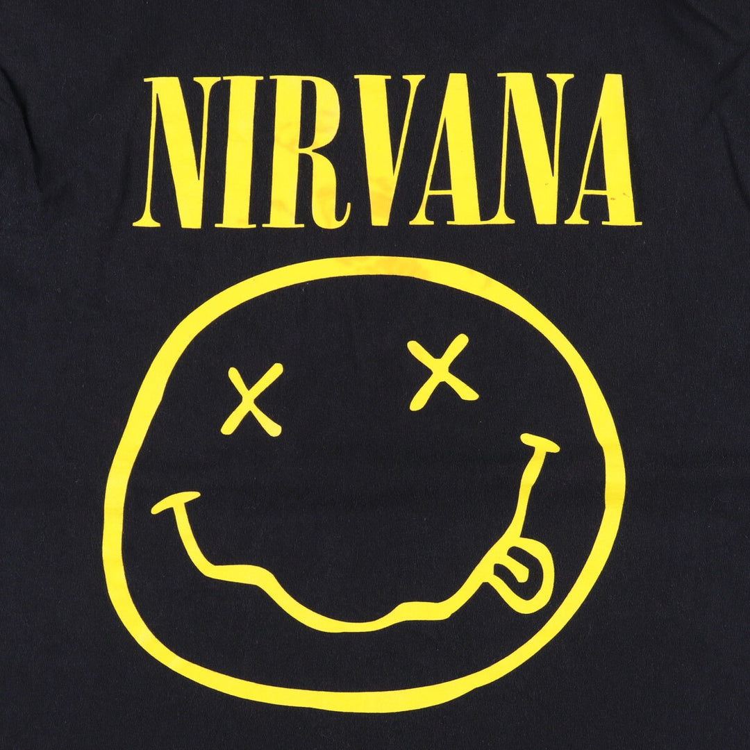NIRVANA Nirvana Band T-shirt, Band T, Men's L size unclear black type Vintage Second Hand