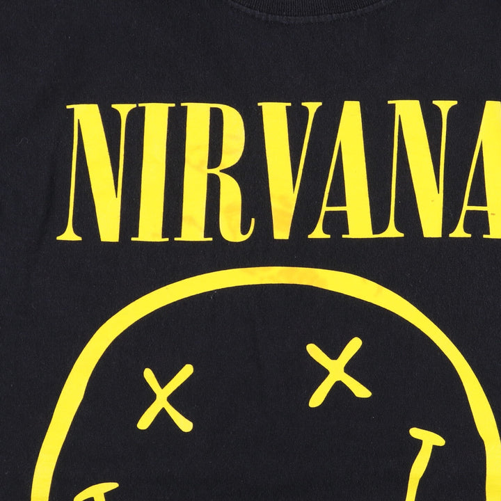 NIRVANA Nirvana Band T-shirt, Band T, Men's L size unclear black type Vintage Second Hand