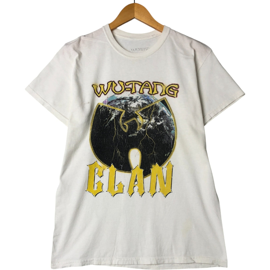 WU TANG CLAN Rap T-shirt, Men's M size cotton pale white type Vintage Second Hand