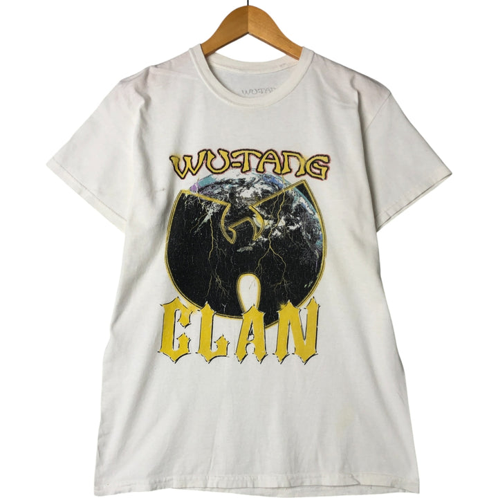 WU TANG CLAN Rap T-shirt, Men's M size cotton pale white type Vintage Second Hand