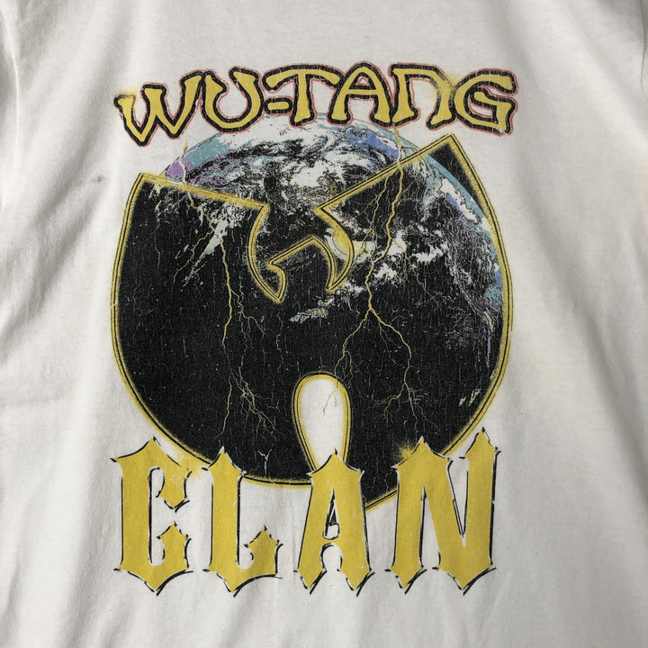 WU TANG CLAN Rap T-shirt, Men's M size cotton pale white type Vintage Second Hand