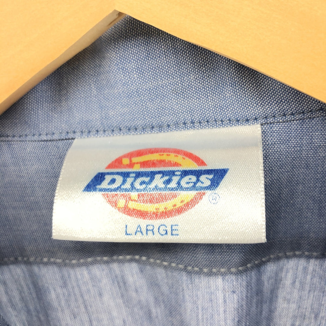 Vintage 80s-90'S Dickies short sleeve chambray shirt, men's size L unclear blue type Vintage Second Hand