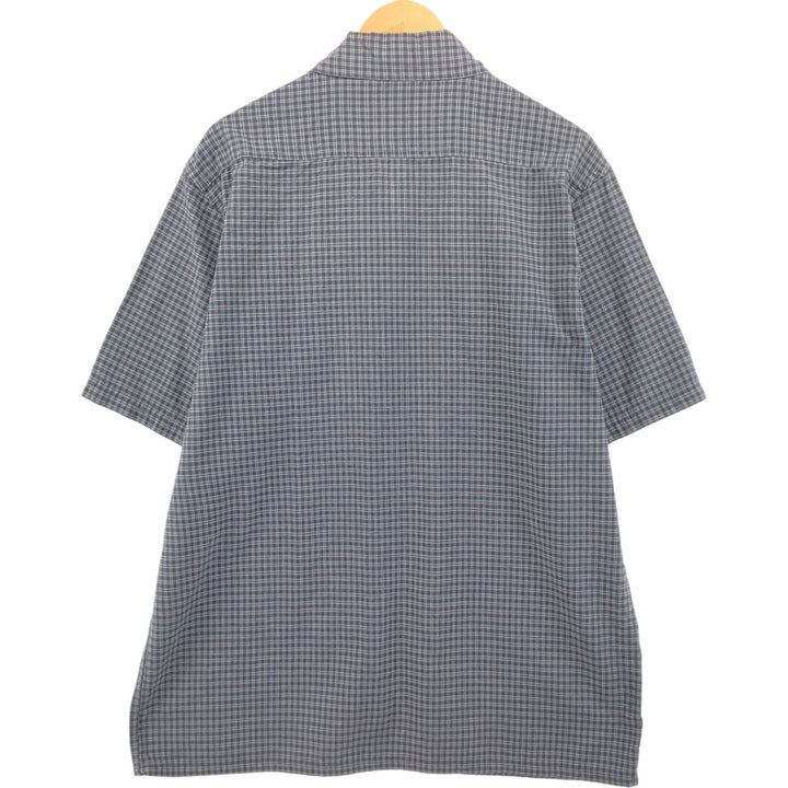 Dickies Check Pattern Short Sleeve Work Shirt Box Shirt Men's L size cotton gray type Vintage Second Hand