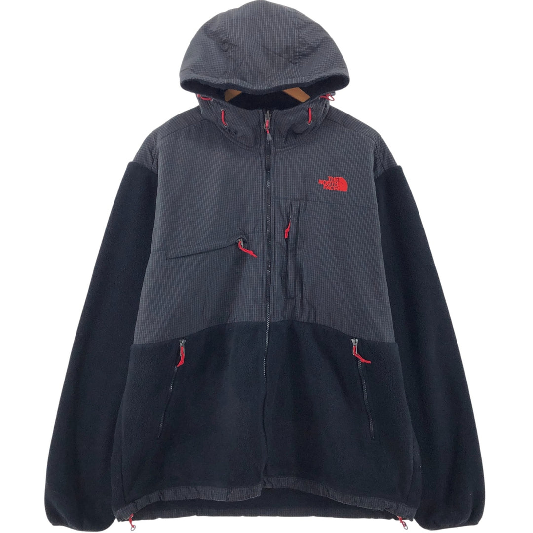The North Face Denali Hoodie Check Pattern Nylon and Fleece, Men's XL recycled polyester black type Vintage Second Hand