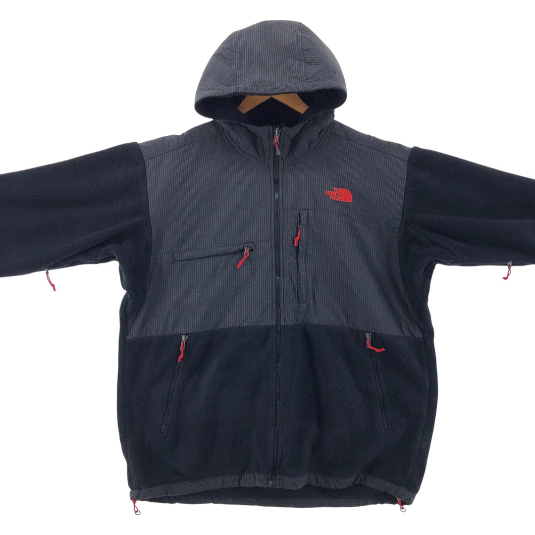 The North Face Denali Hoodie Check Pattern Nylon and Fleece, Men's XL recycled polyester black type Vintage Second Hand