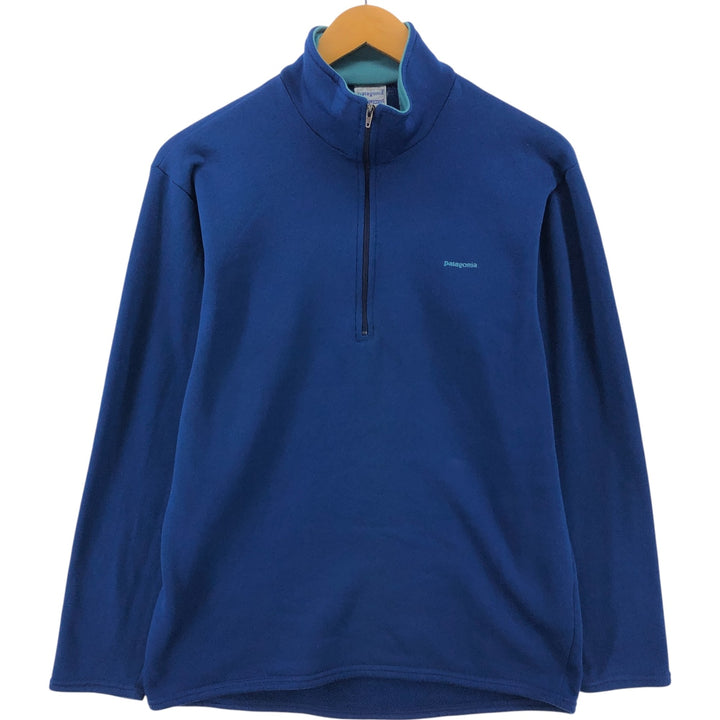 90'S Patagonia Capilene Half-Zip Fleece Pullover, Made in USA, Men's Size Medium, Vintage polyester blue type Vintage Second Hand