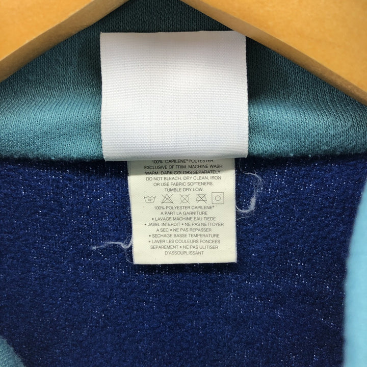 90'S Patagonia Capilene Half-Zip Fleece Pullover, Made in USA, Men's Size Medium, Vintage polyester blue type Vintage Second Hand