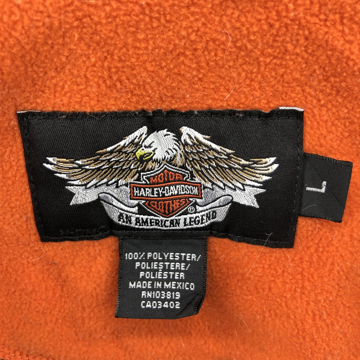 2000'S Harley-Davidson Fleece Jacket, Men's Size L polyester black type Vintage Second Hand