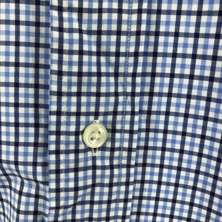 Ralph Lauren Classic Fit short sleeve button down check shirt, men's size L cotton blue type Vintage Second Hand