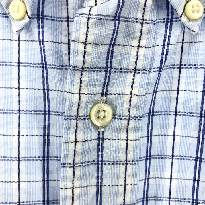 Ralph Lauren Classic Fit short sleeve button down check shirt, men's size XL cotton blue type Vintage Second Hand
