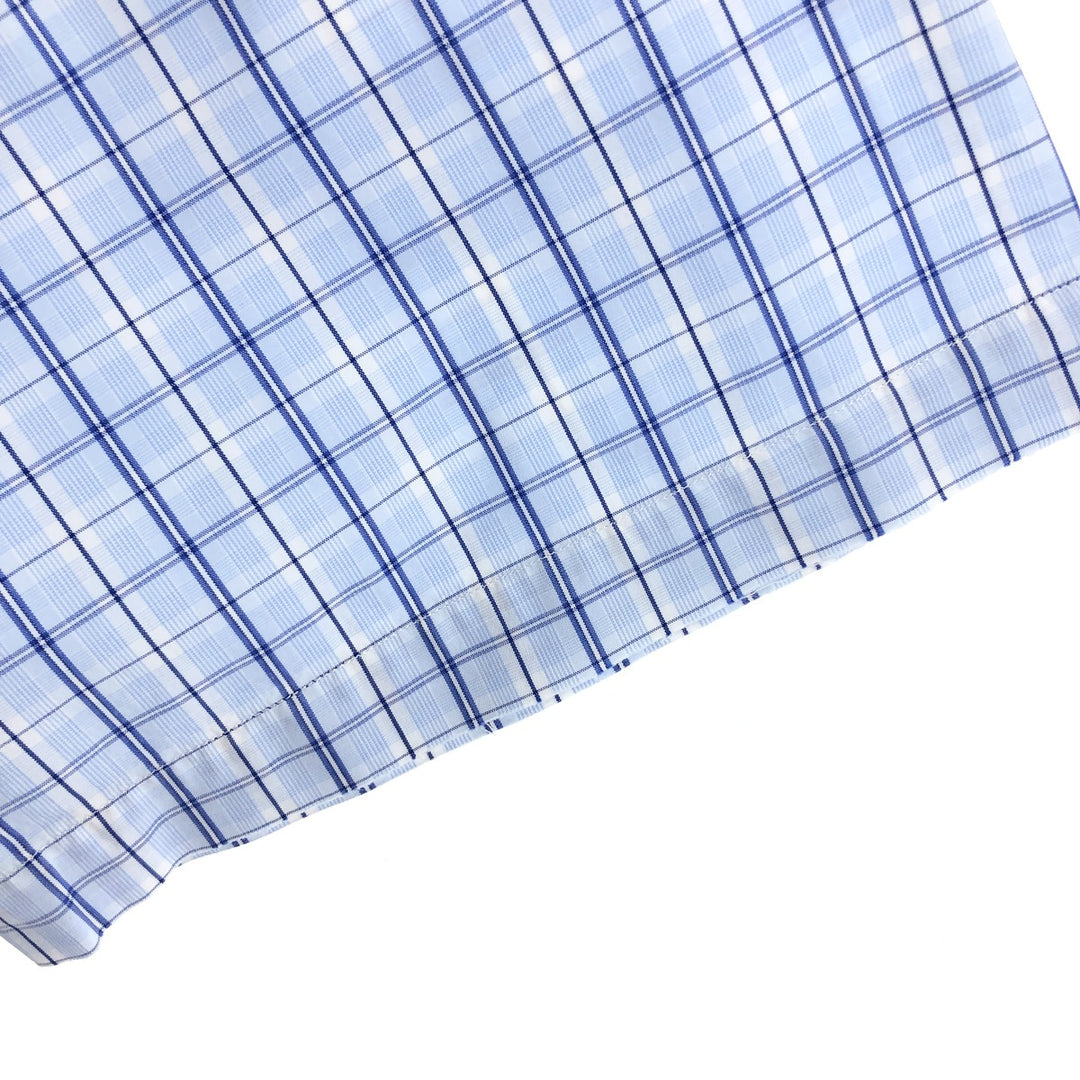 Ralph Lauren Classic Fit short sleeve button down check shirt, men's size XL cotton blue type Vintage Second Hand