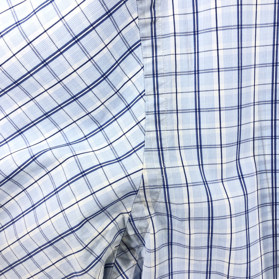 Ralph Lauren Classic Fit short sleeve button down check shirt, men's size XL cotton blue type Vintage Second Hand