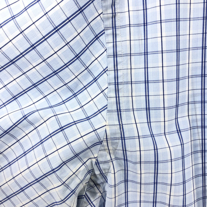 Ralph Lauren Classic Fit short sleeve button down check shirt, men's size XL cotton blue type Vintage Second Hand