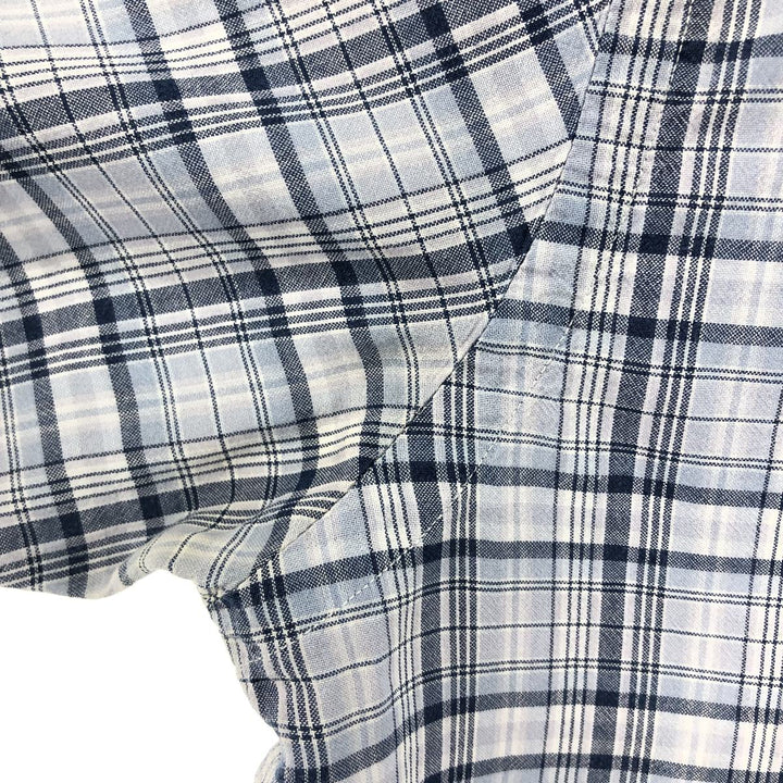 Ralph Lauren short sleeve button down check shirt, men's size M cotton blue type Vintage Second Hand