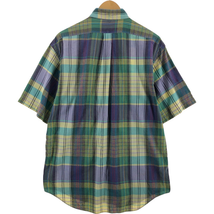 Ralph Lauren Golf Tilden short sleeve button down check shirt, men's size M cotton multicolor Vintage Second Hand