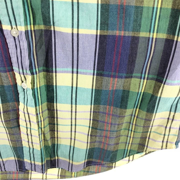 Ralph Lauren Golf Tilden short sleeve button down check shirt, men's size M cotton multicolor Vintage Second Hand