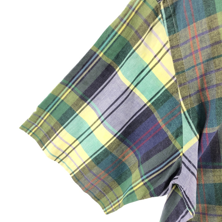Ralph Lauren Golf Tilden short sleeve button down check shirt, men's size M cotton multicolor Vintage Second Hand