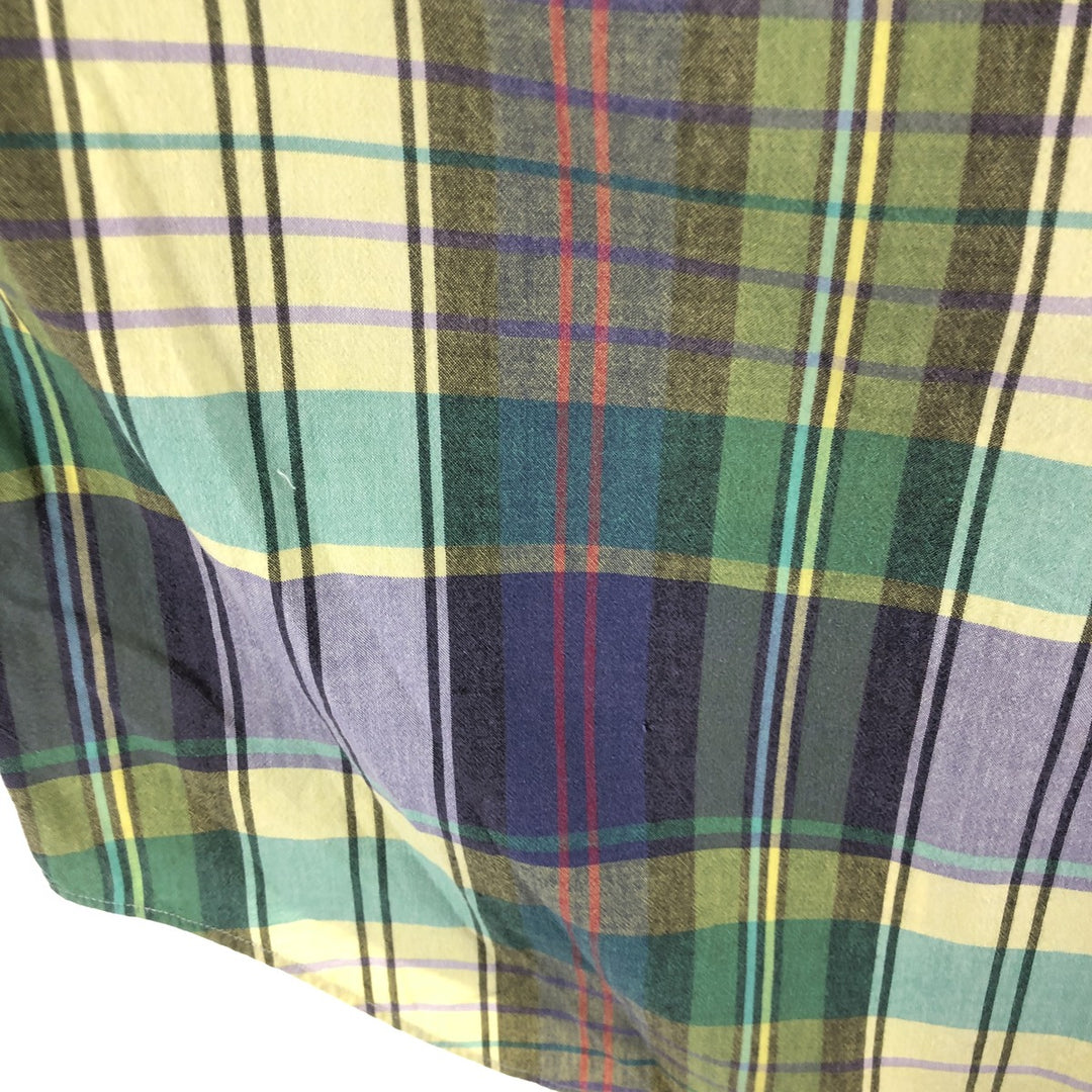 Ralph Lauren Golf Tilden short sleeve button down check shirt, men's size M cotton multicolor Vintage Second Hand