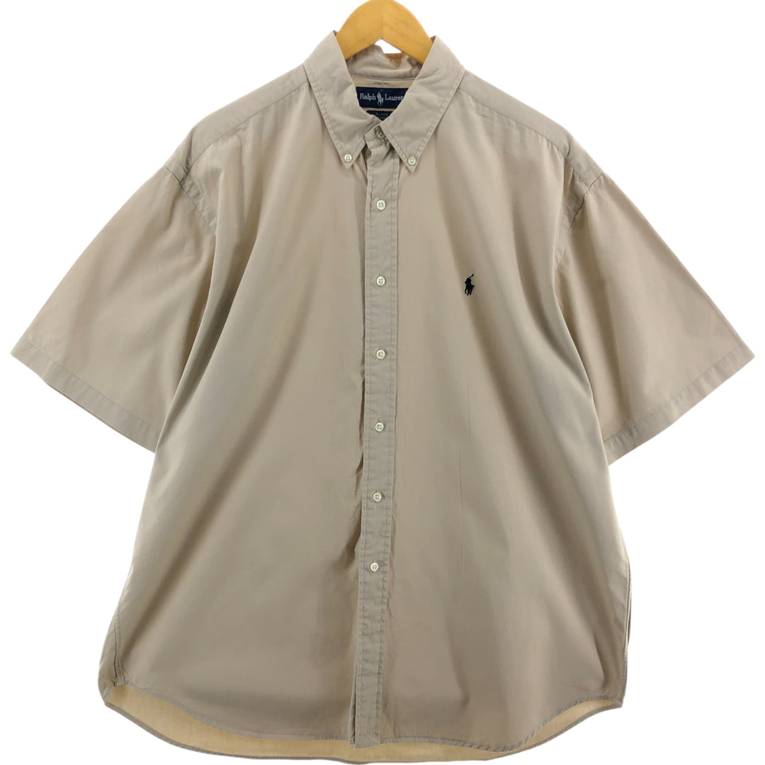 Ralph Lauren BLAKE short sleeve button down shirt, men's XL size cotton Beige type Vintage Second Hand