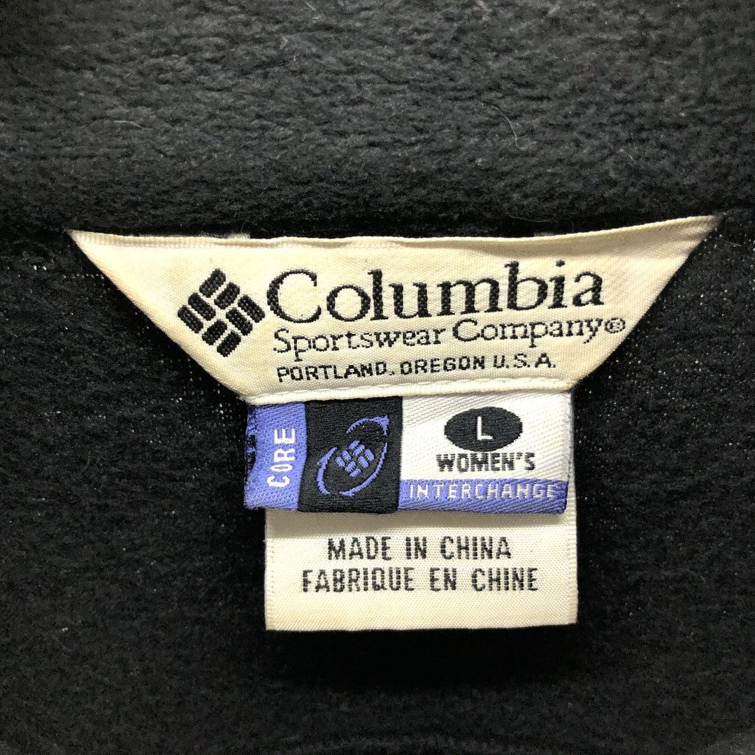 Columbia Women's Fleece Jacket, Size L polyester black type Vintage Second Hand