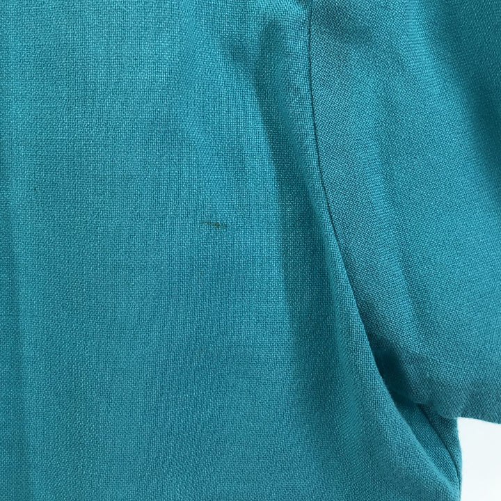 Reef Open Collar Hawaiian Aloha Shirt Box Shirt Made in Hawaii Men's L Size Vintage unclear turquoise blue Vintage Second Hand