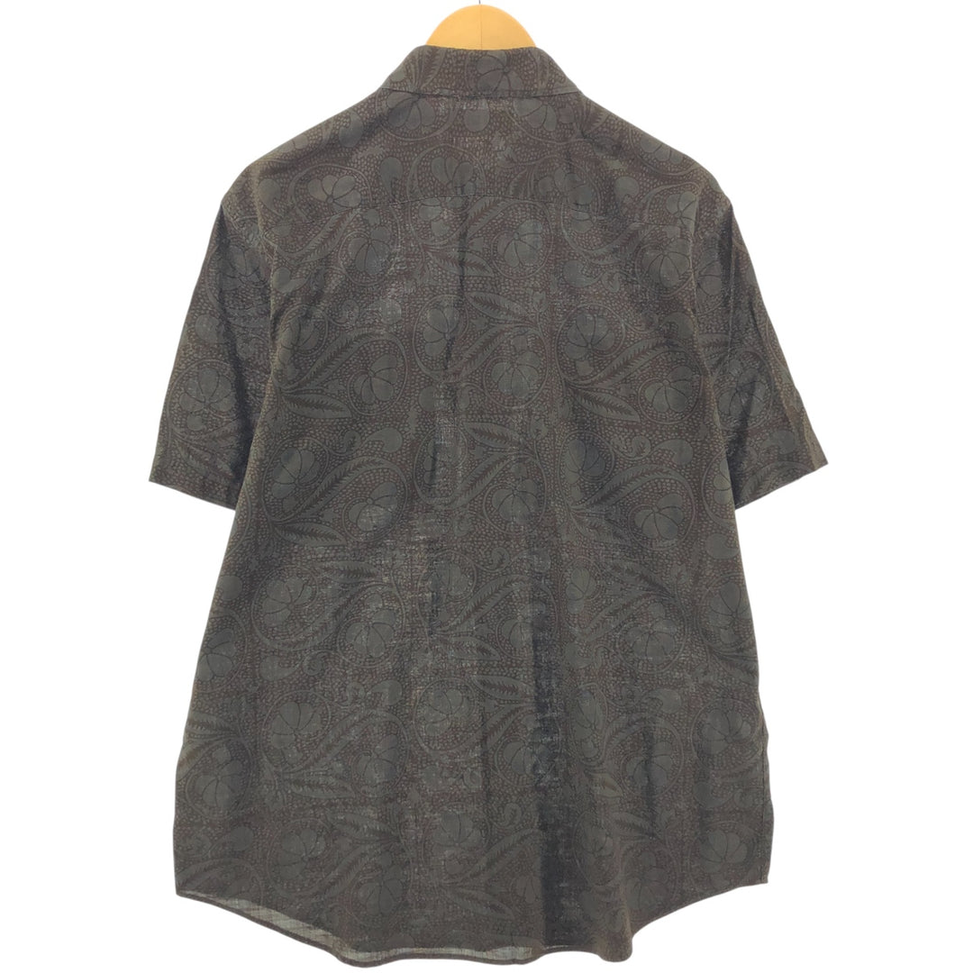 Ralph Lauren POLO by Ralph Lauren All-over floral print short-sleeve cotton shirt, men's size L cotton brown type Vintage Second Hand