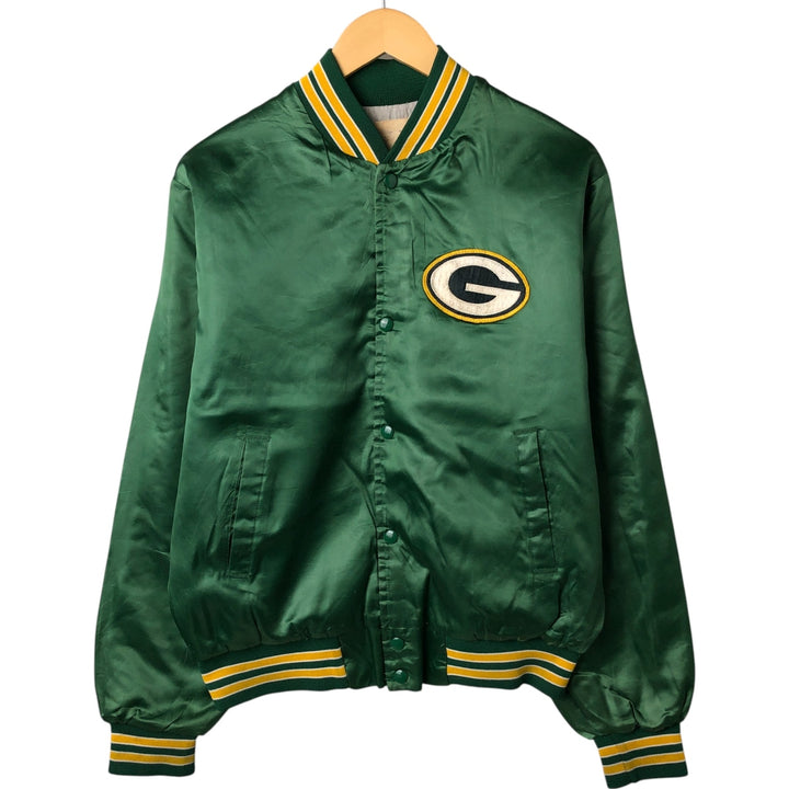 90'S NFL Green Bay Packers Nylon Stadium Jacket, Award Winning Jacket, Made in USA, Men's Size Medium Nylon green type Vintage Second Hand