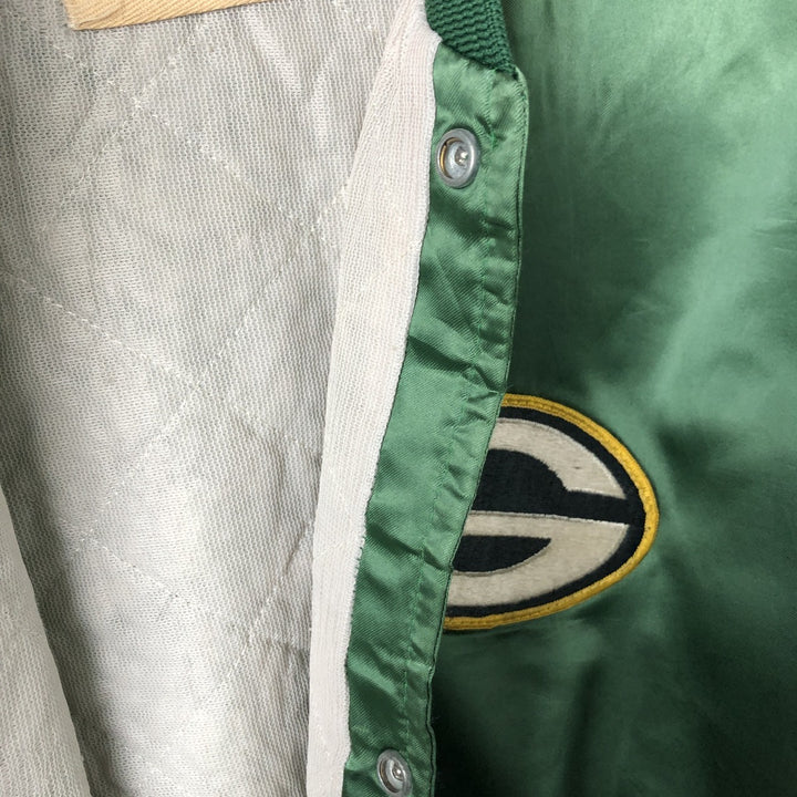 90'S NFL Green Bay Packers Nylon Stadium Jacket, Award Winning Jacket, Made in USA, Men's Size Medium Nylon green type Vintage Second Hand