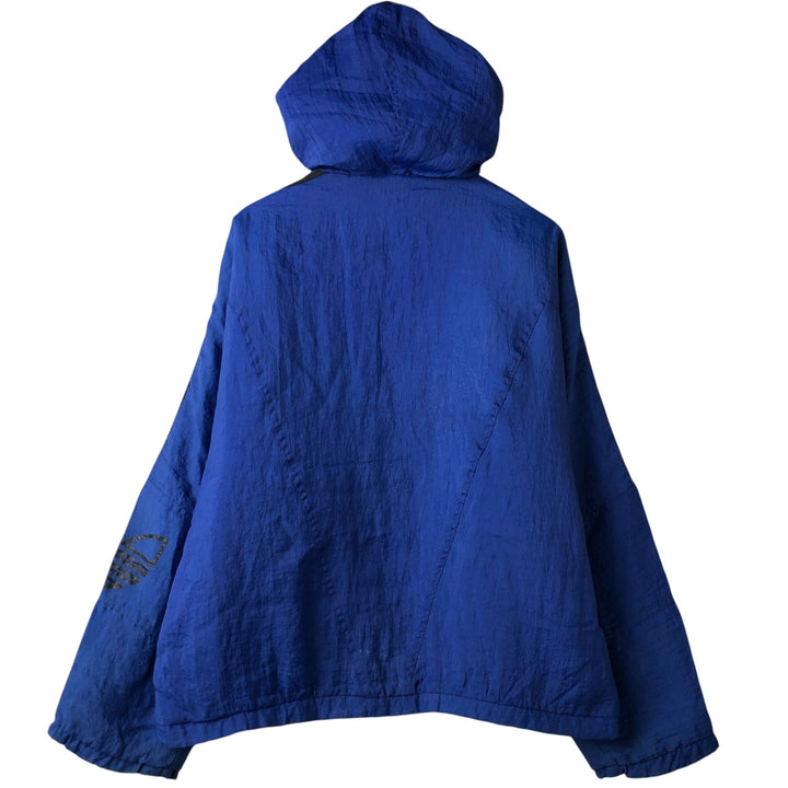 80s-90'S Adidas padded hoodie puffer jacket men's size L vintage polyamide blue type Vintage Second Hand