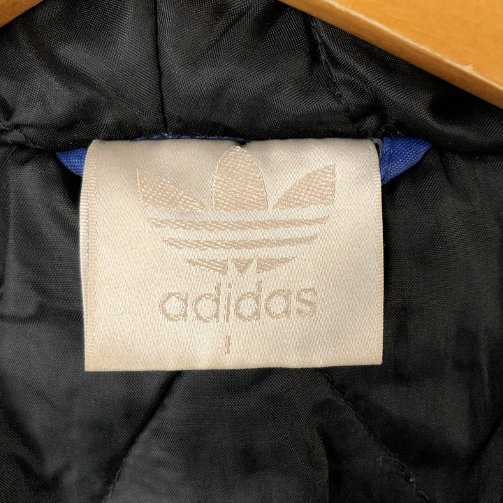 80s-90'S Adidas padded hoodie puffer jacket men's size L vintage polyamide blue type Vintage Second Hand