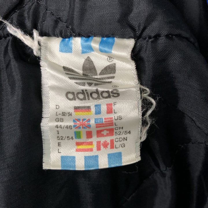 80s-90'S Adidas padded hoodie puffer jacket men's size L vintage polyamide blue type Vintage Second Hand