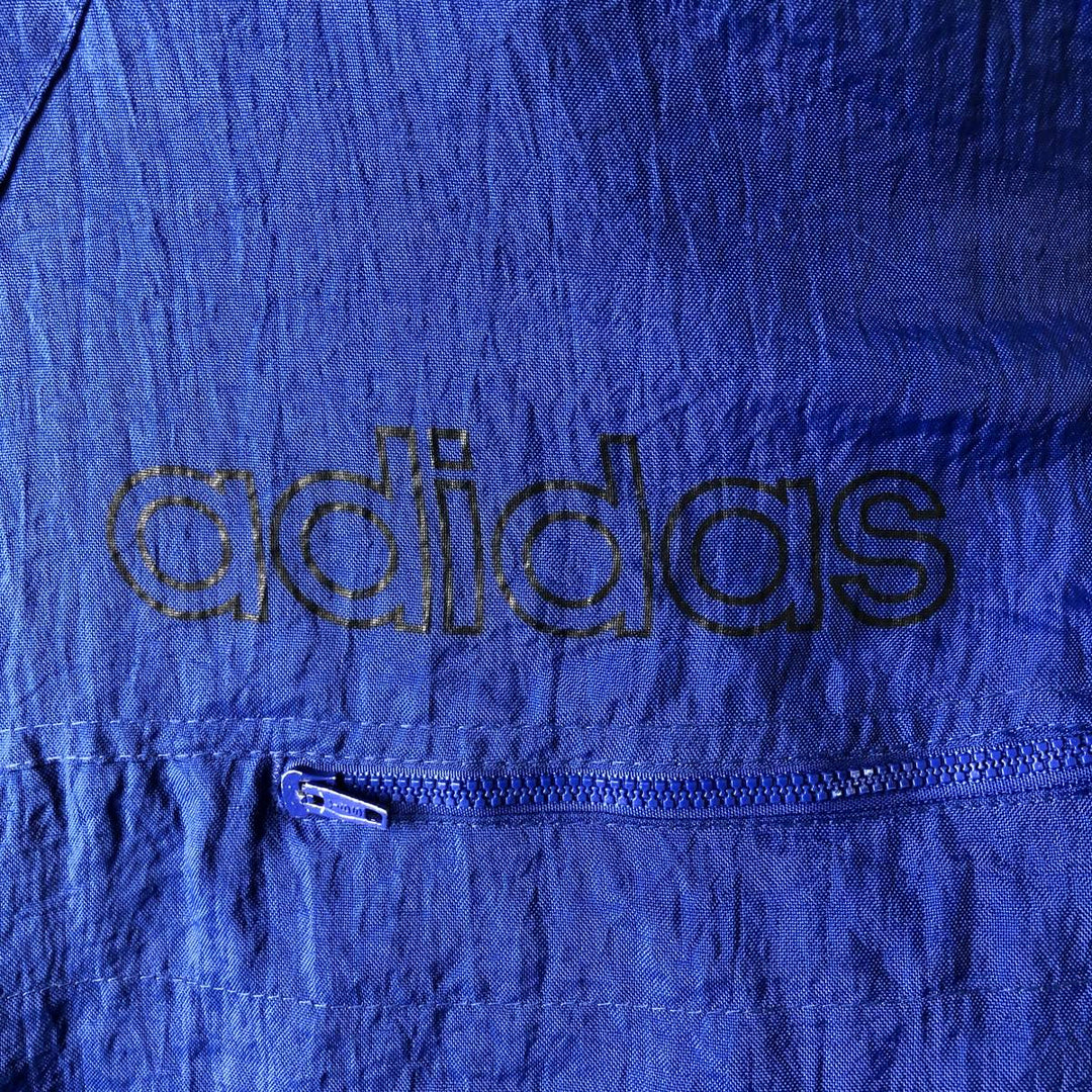 80s-90'S Adidas padded hoodie puffer jacket men's size L vintage polyamide blue type Vintage Second Hand