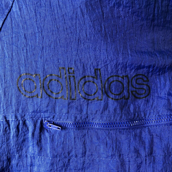80s-90'S Adidas padded hoodie puffer jacket men's size L vintage polyamide blue type Vintage Second Hand