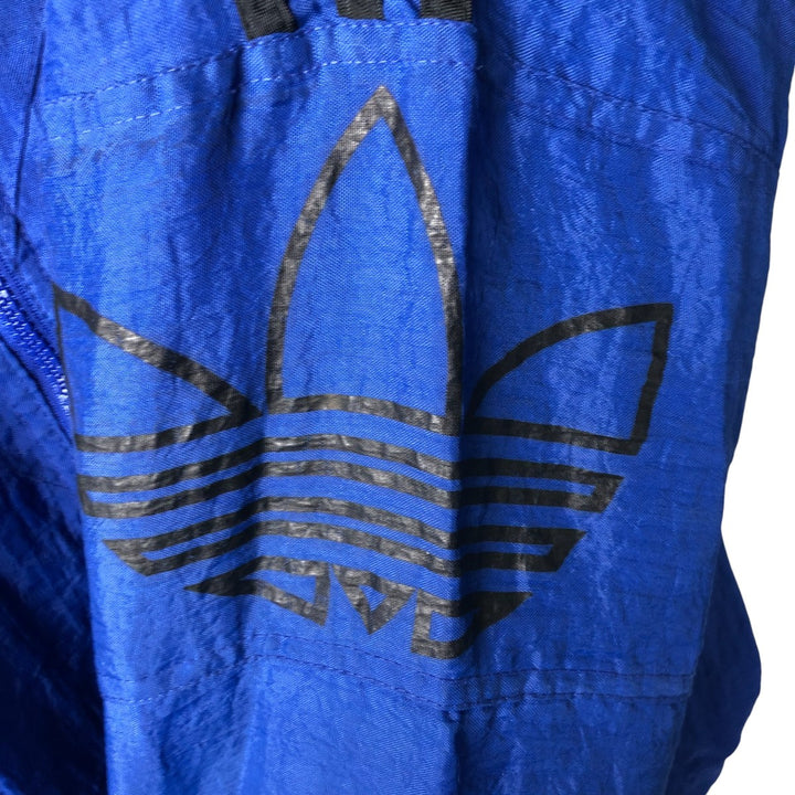 80s-90'S Adidas padded hoodie puffer jacket men's size L vintage polyamide blue type Vintage Second Hand