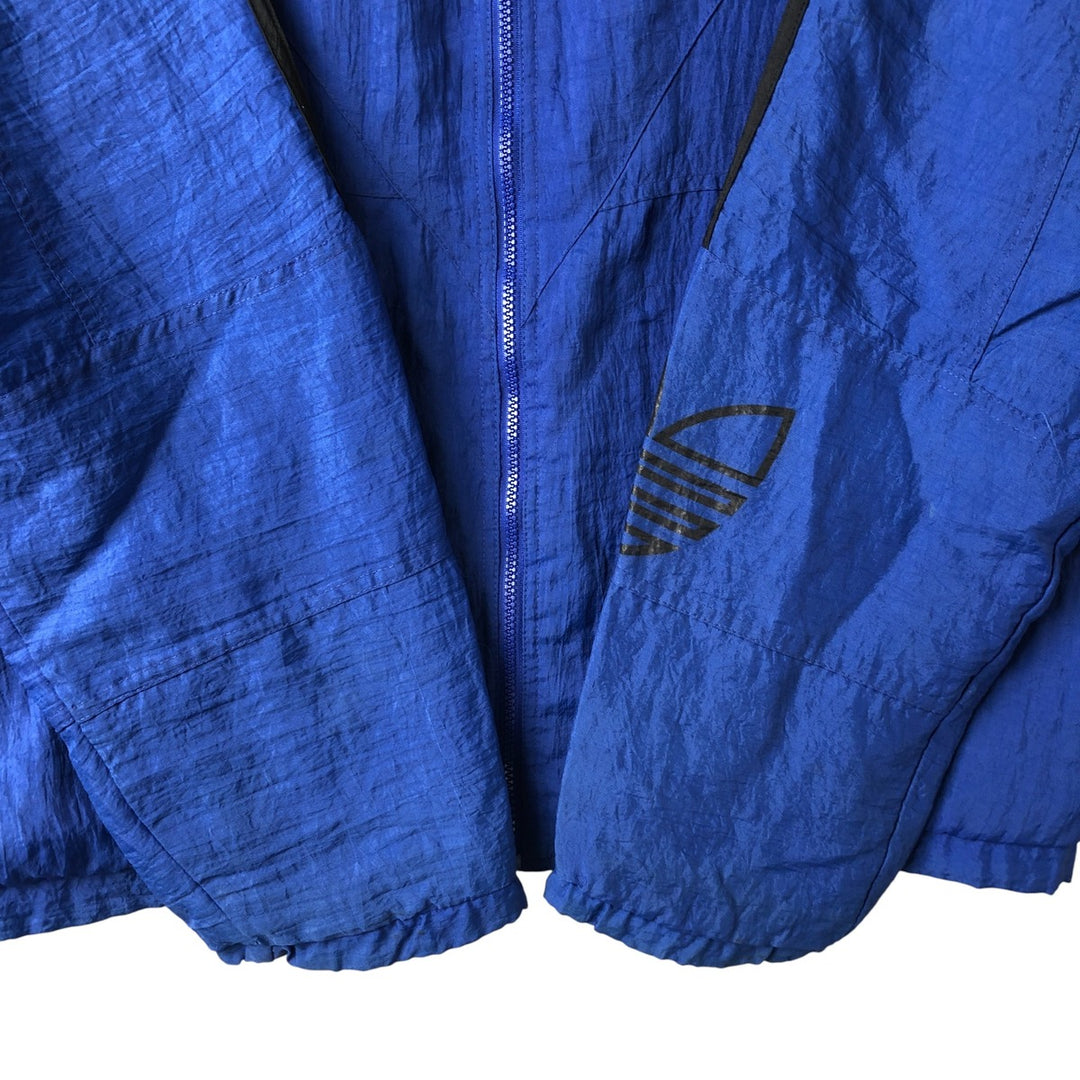80s-90'S Adidas padded hoodie puffer jacket men's size L vintage polyamide blue type Vintage Second Hand