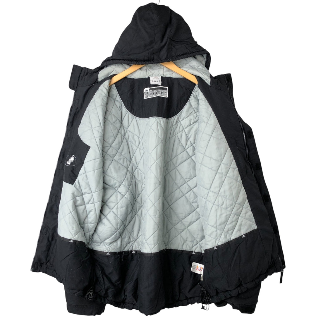 2000'S adidas CLIMA PROOF padded hoodie/puffer jacket, men's size XL polyamide black type Vintage Second Hand