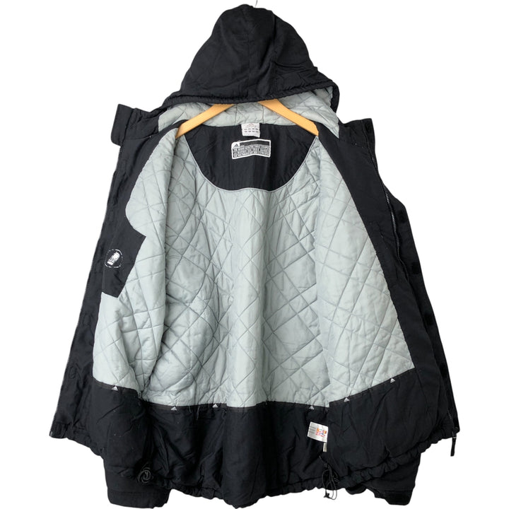 2000'S adidas CLIMA PROOF padded hoodie/puffer jacket, men's size XL polyamide black type Vintage Second Hand