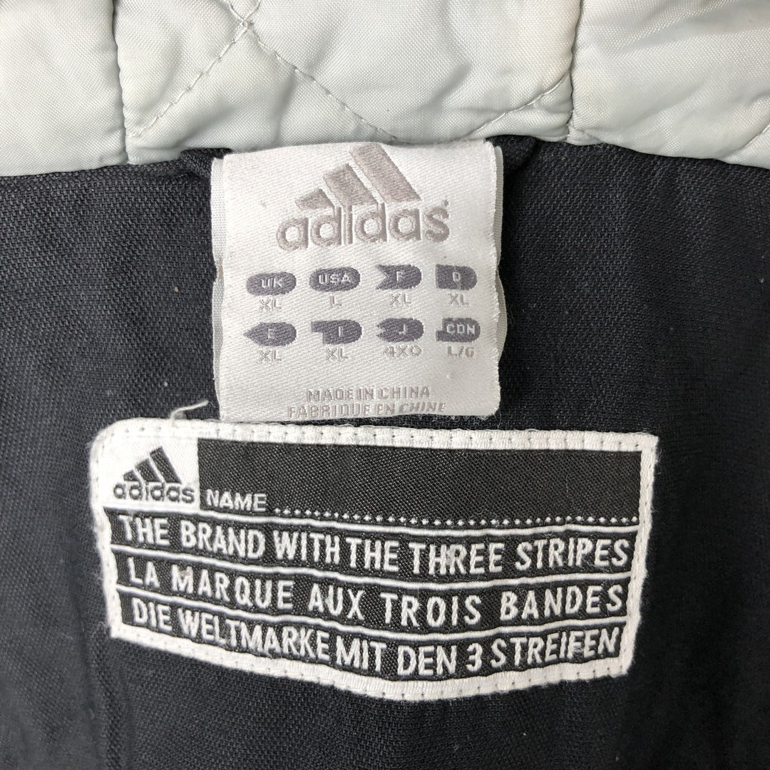 2000'S adidas CLIMA PROOF padded hoodie/puffer jacket, men's size XL polyamide black type Vintage Second Hand